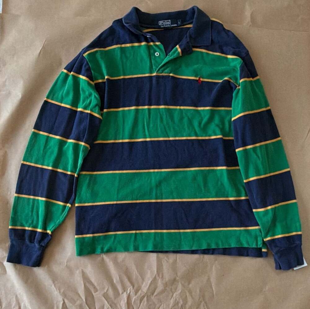 Polo Ralph Lauren Striped Long Sleeve Polo Size L